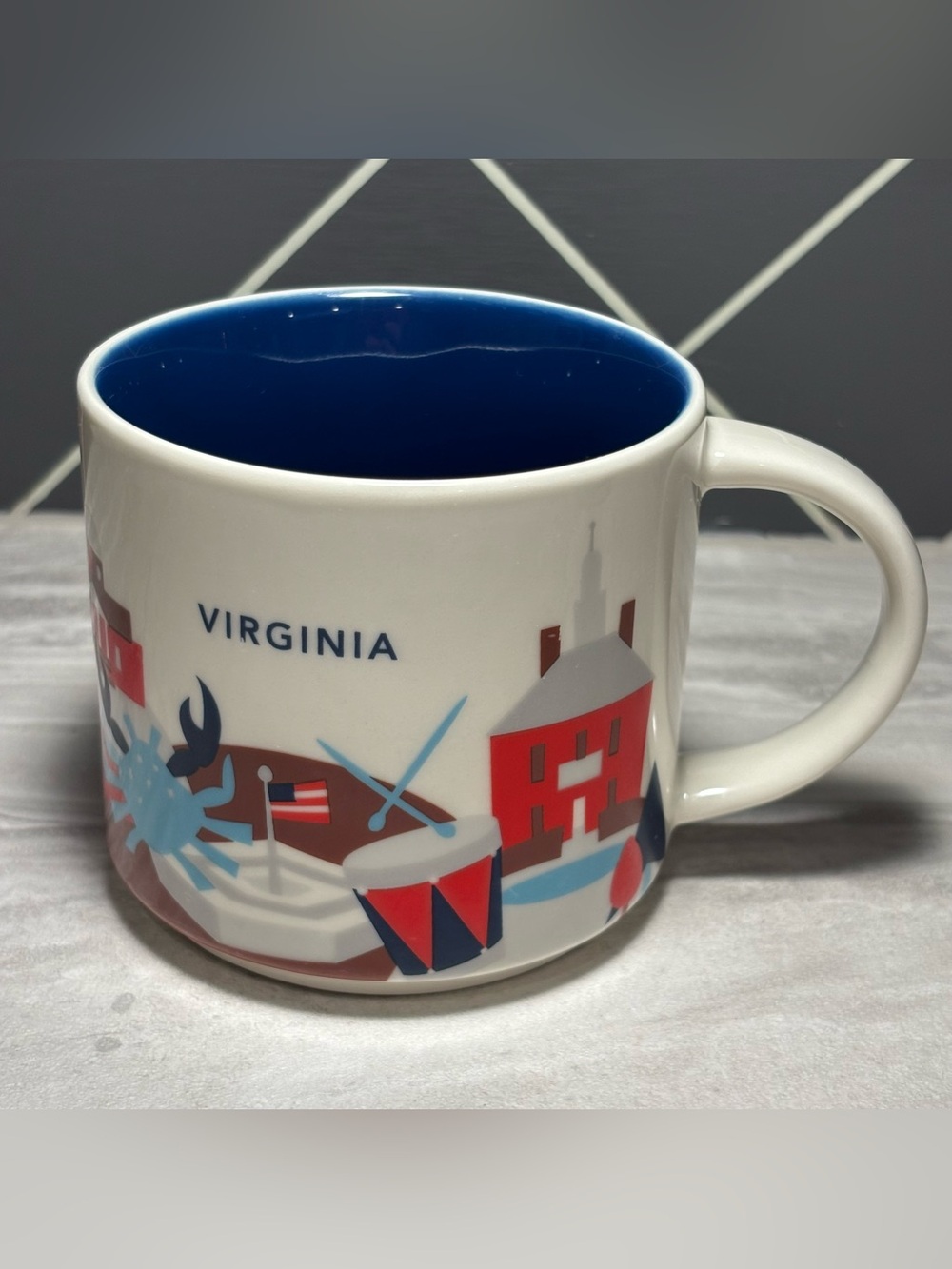 Starbucks Virginia You Are Here Collection Series 14oz Coffee Tea Mug Cup EUC